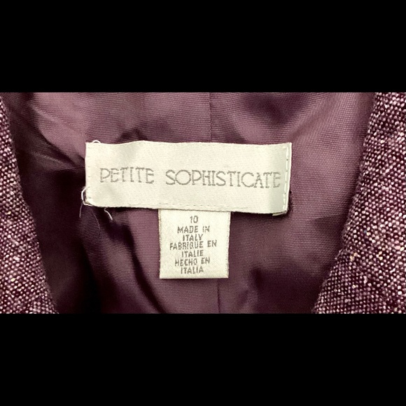 Petite Sophisticate Tweed Pants Suit W/ Leather Sash - Picture 2 of 16